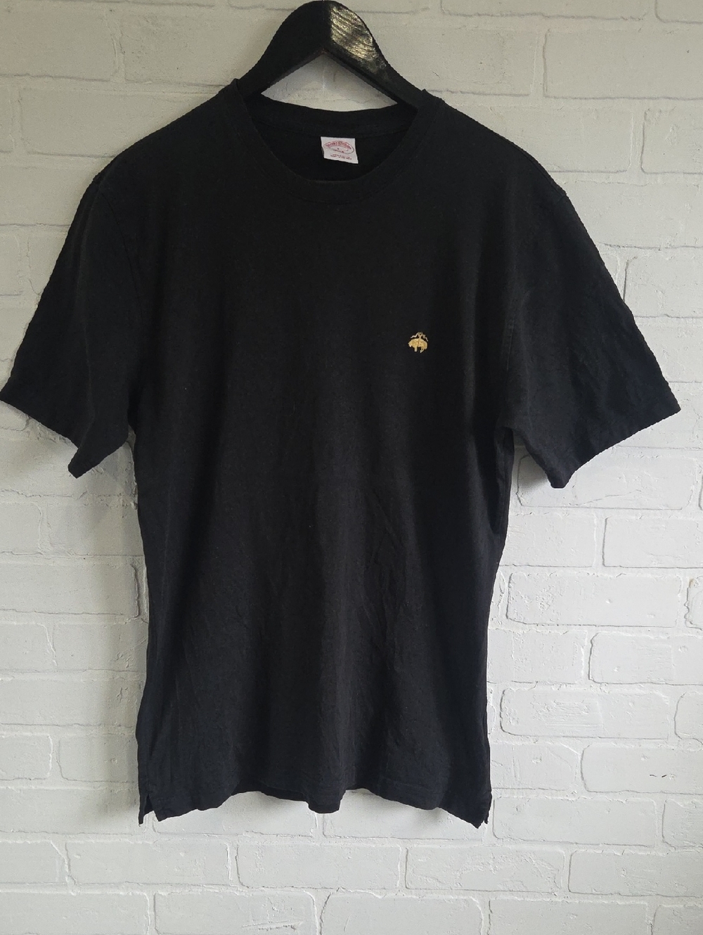 Brooks Brothers Black Short Sleeve Tee with Small Gold Logo